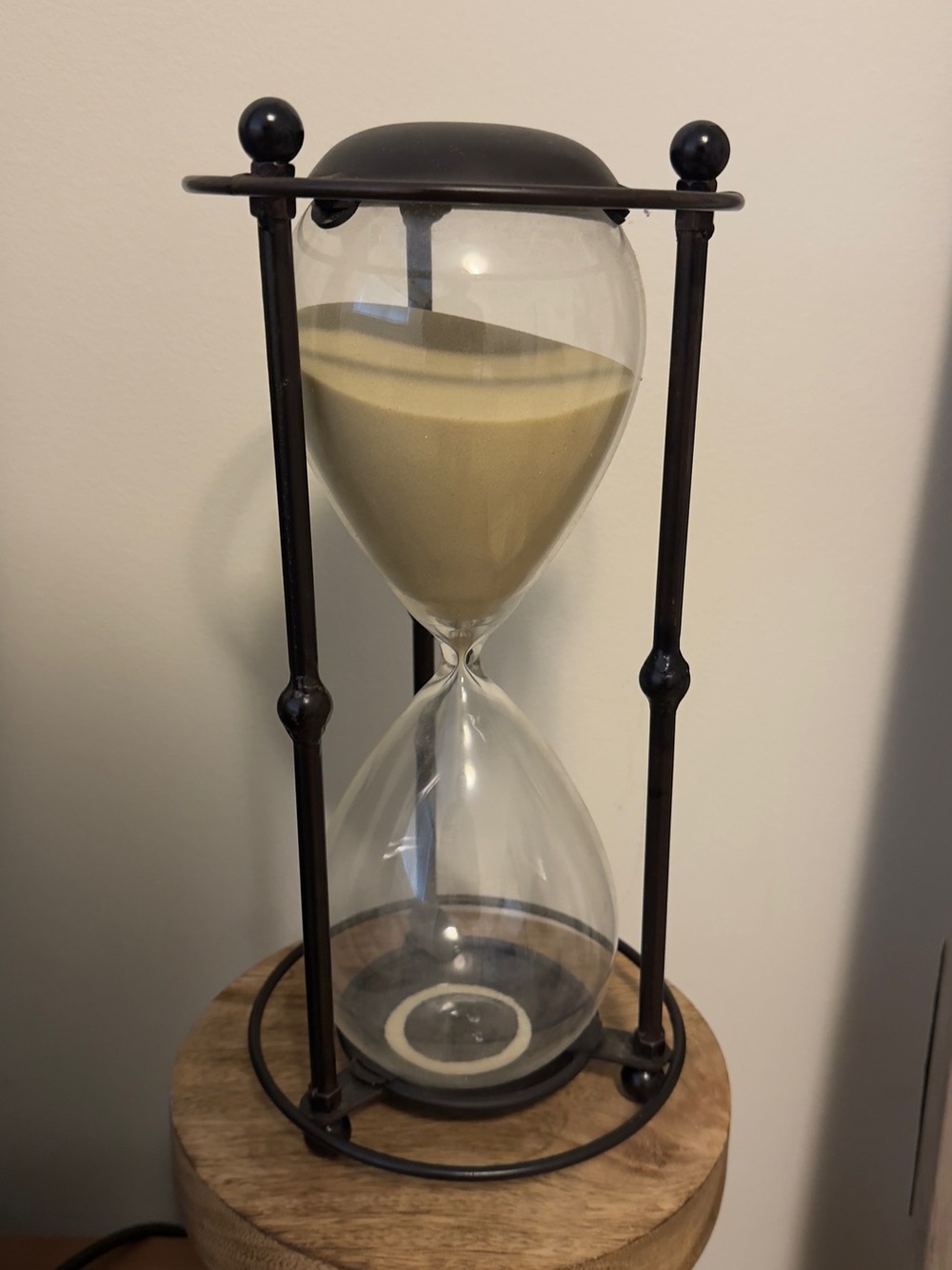 Classic large Metal Frame Hourglass Timer with Beige Sand